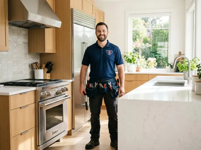 Appliance Repair Hero technician in a Blooming Prairie, MN kitchen after an appliance repair